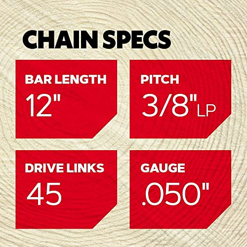 Oregon S45 AdvanceCut Replacement Chainsaw Chain for 12-Inch Guide Bar, 45 Drive Links, Pitch: 3/8" Low Profile, .050" Gauge