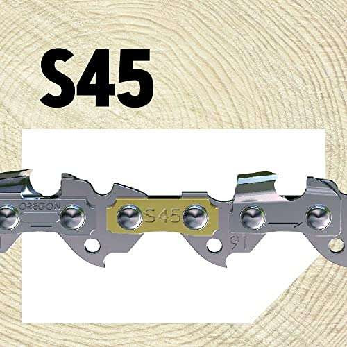 Oregon S45 AdvanceCut Replacement Chainsaw Chain for 12-Inch Guide Bar, 45 Drive Links, Pitch: 3/8" Low Profile, .050" Gauge