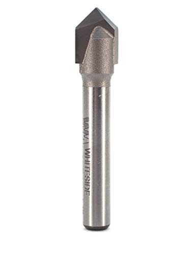 Whiteside Router Bits 1501-0 V-Groove Bit with 90-Degree 3/8-Inch Cutting Diameter and 3/16-Inch Point Length
