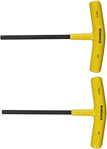 Bondhus (2 Pieces) 15212 1/4" Hex Tip T-Handle w/ProGuard Finish