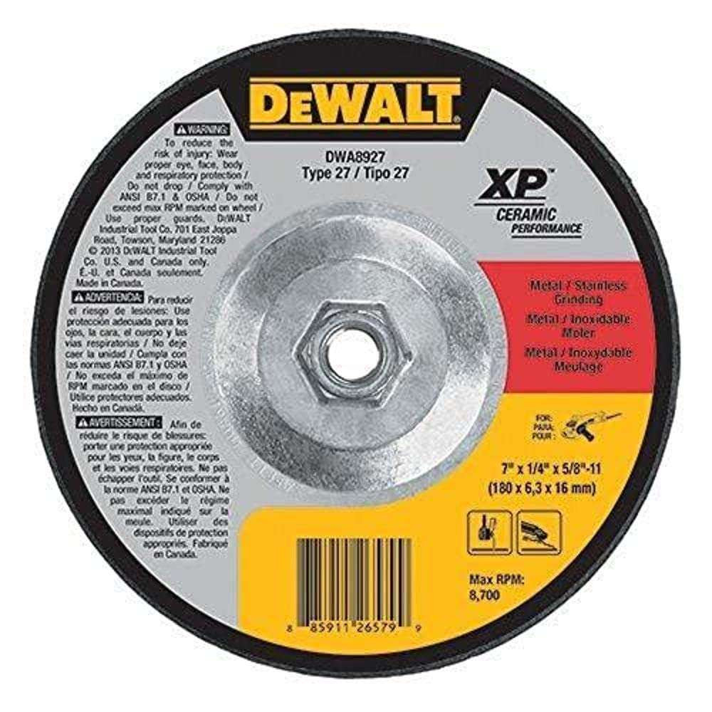 DEWALT DWA8927 Extended Performance Ceramic Metal Grinding 7"x 1/4"x 5/8"-11