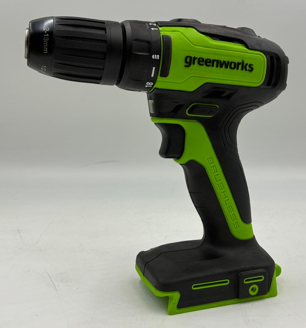 NO BOX - Greenworks DDG401 24V Cordless Drill/Driver, 310 in./lbs, 18+1 Position Clutch, 1/2" Keyless Chuck, Variable Speed - TOOL ONLY