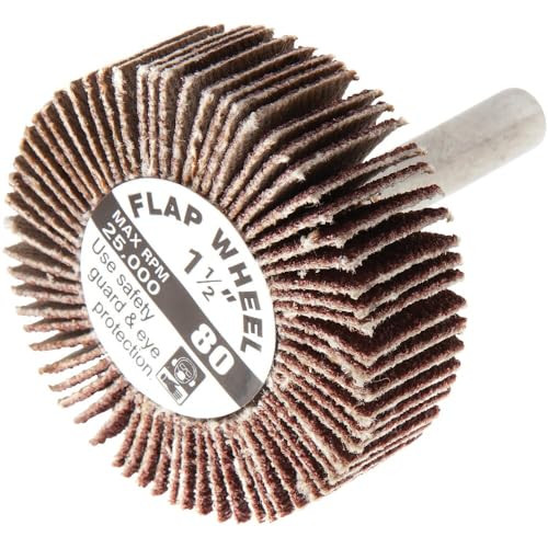 Forney 60187 Mounted Flap Wheel with 1/4-Inch Shank, 1-1/2-Inch-by-1/2-Inch, 60-Grit