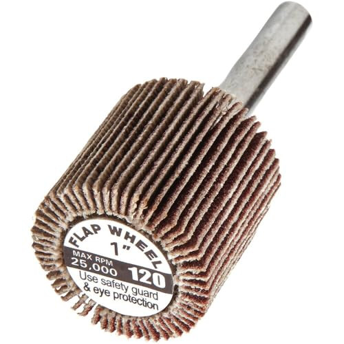 Forney 60190 Mounted Flap Wheel with 1/4-Inch Shank, 1-Inch-by-1-Inch, 60-Grit
