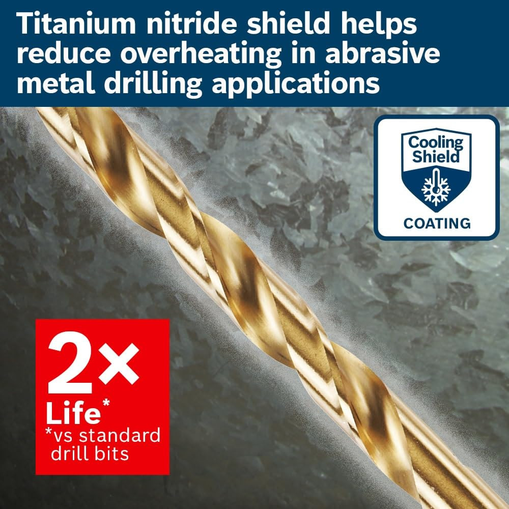 Bosch TI2138IM 11/64 in. Impact Tough™ Titanium Nitride Coated Drill Bit