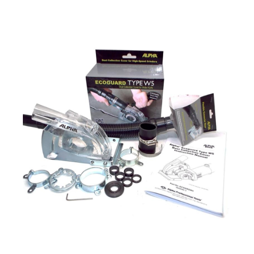 ALPHA ECOW5KIT Dust Collection 4-1/2 to 5 inch Angle Grinder Guard + vac Hose