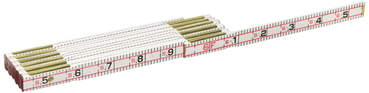 Crescent Lufkin 3VZP8 1066DMN 5/8" X 2m/6.5' Red End® SAE/Metric Engineer's Scale Wood Rule