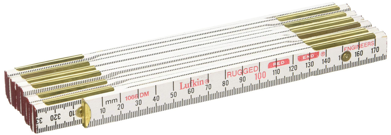 Crescent Lufkin 3VZP8 1066DMN 5/8" X 2m/6.5' Red End® SAE/Metric Engineer's Scale Wood Rule