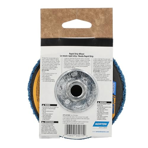 Norton Stripping Grinder Wheel 04015, Paint Stripper for Metal, Rapid Strip, 4 1/2 Extra Coarse Inch Wheel Adaptable with Right Angle Grinder, Pack of 1