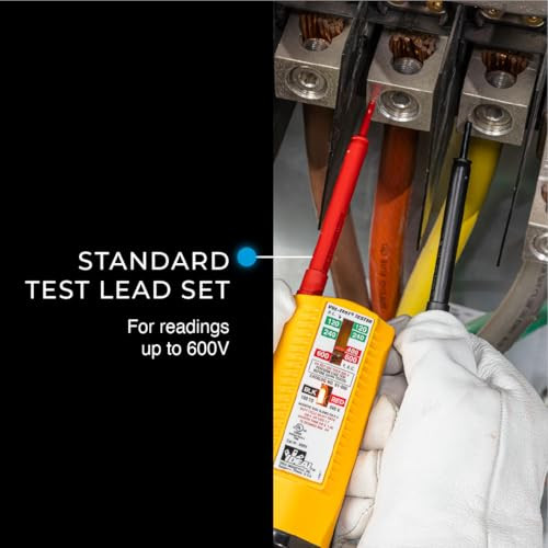Ideal Electrical 61-070 Volt Test Leads for 61-065 and 61-076 Voltage Testers, Black