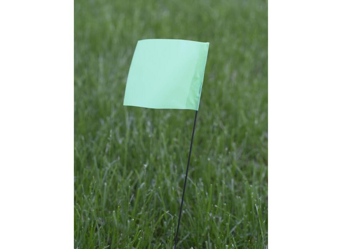 Ch Hanson® 15082 (100 pcs) High Visibility Marking 21" Lime Stake Flag