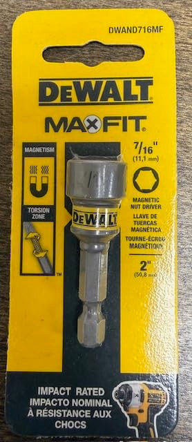 DeWalt DWAND716MF  Maxfit 7/16 in. X 2 in. L Steel Magnetic Nut Setter 1 pc