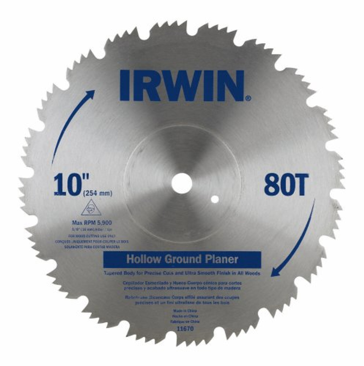 IRWIN Tools Classic Series Steel Table / Miter Circular Saw Blade, 10-Inch, 80T (11670)