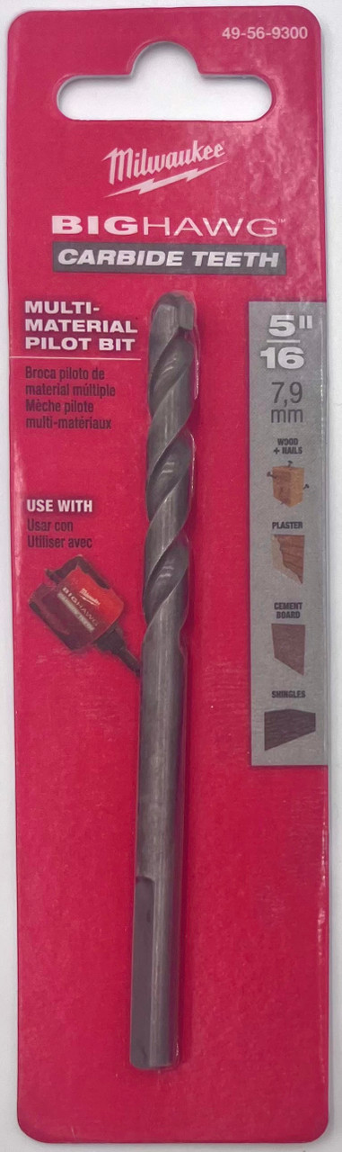 Milwaukee 49-56-9300 Big Hawg Carbide Multi Material Pilot Bit 5/16""