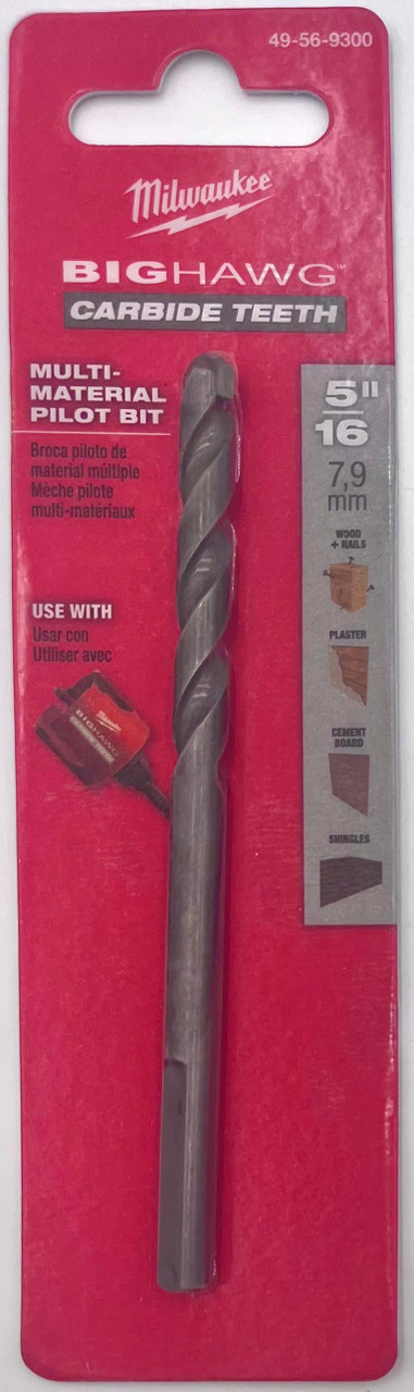 Milwaukee 49-56-9300 Big Hawg Carbide Multi Material Pilot Bit 5/16"