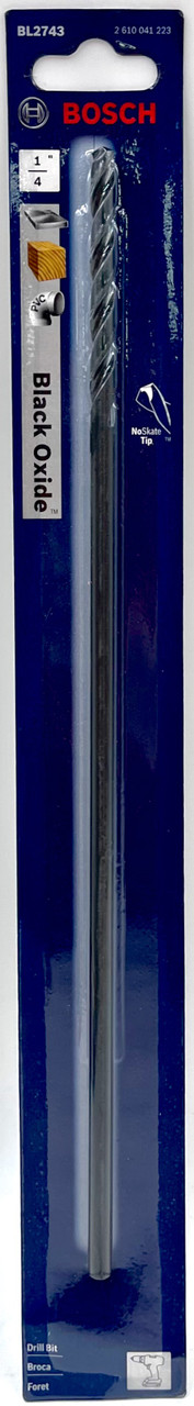 Bosch BL2743 1/4"" X 12"" Extra Length Aircraft Black Oxide Drill Bit