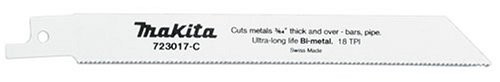 Makita 5-Pack 4" x 14TPI Bi-Metal Reciprocating Saw Blade, 723062-A-5