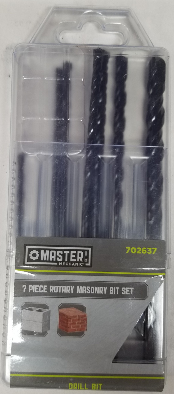 Master Mechanic 702637 Percussion Masonry Bit Set 7 Piece