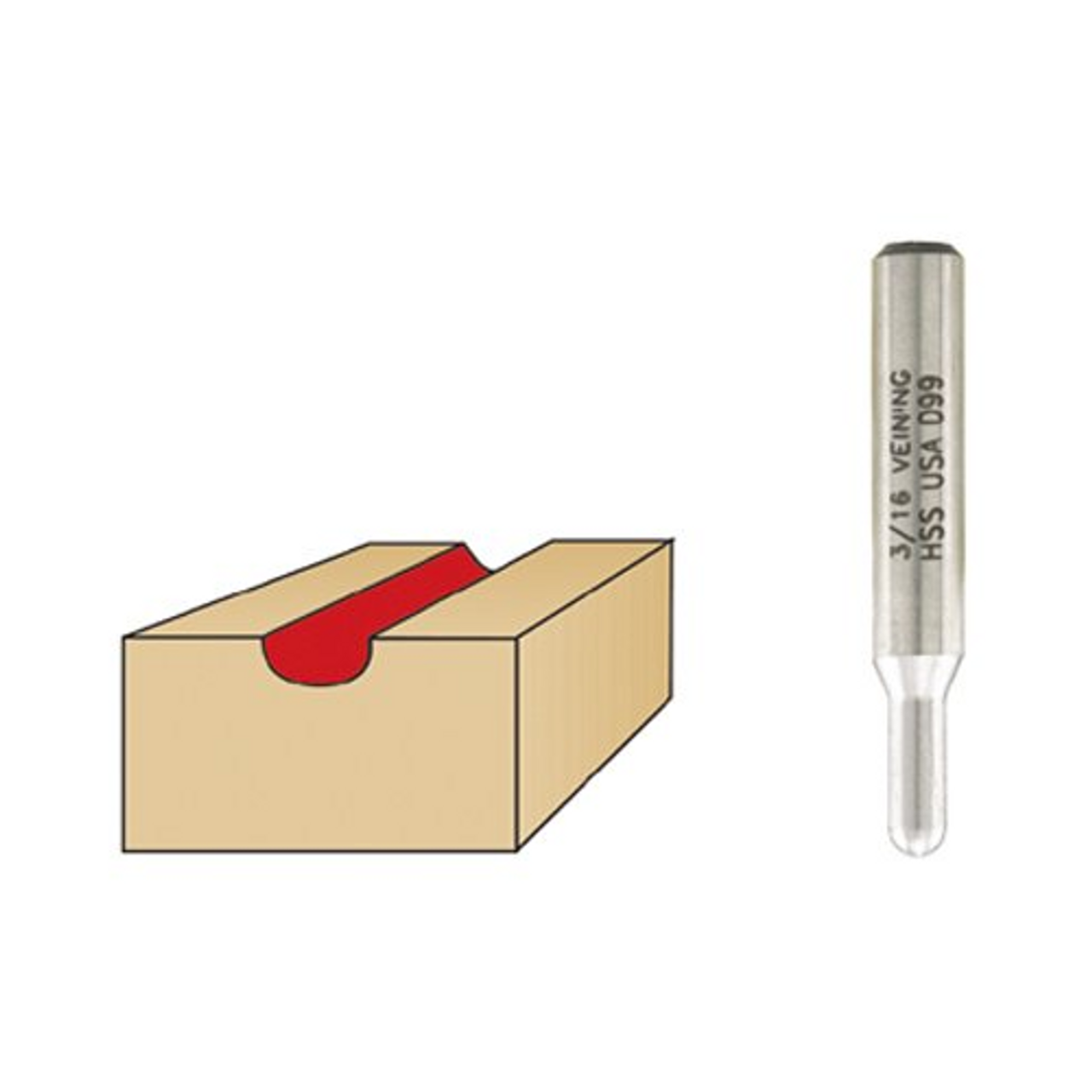 Vermont American 22070 1/4Inch HSS Veining Router Bit Hartmann Variety