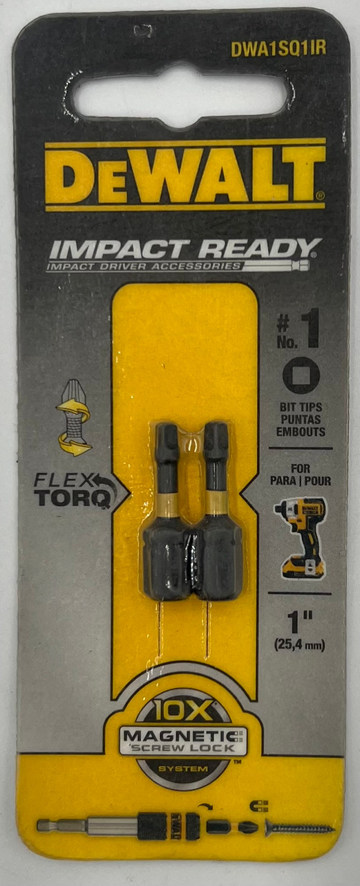 DEWALT ACCESSORIES DWA1SQ1IR Impact #1 SQ Bit Tip (2 Pack)