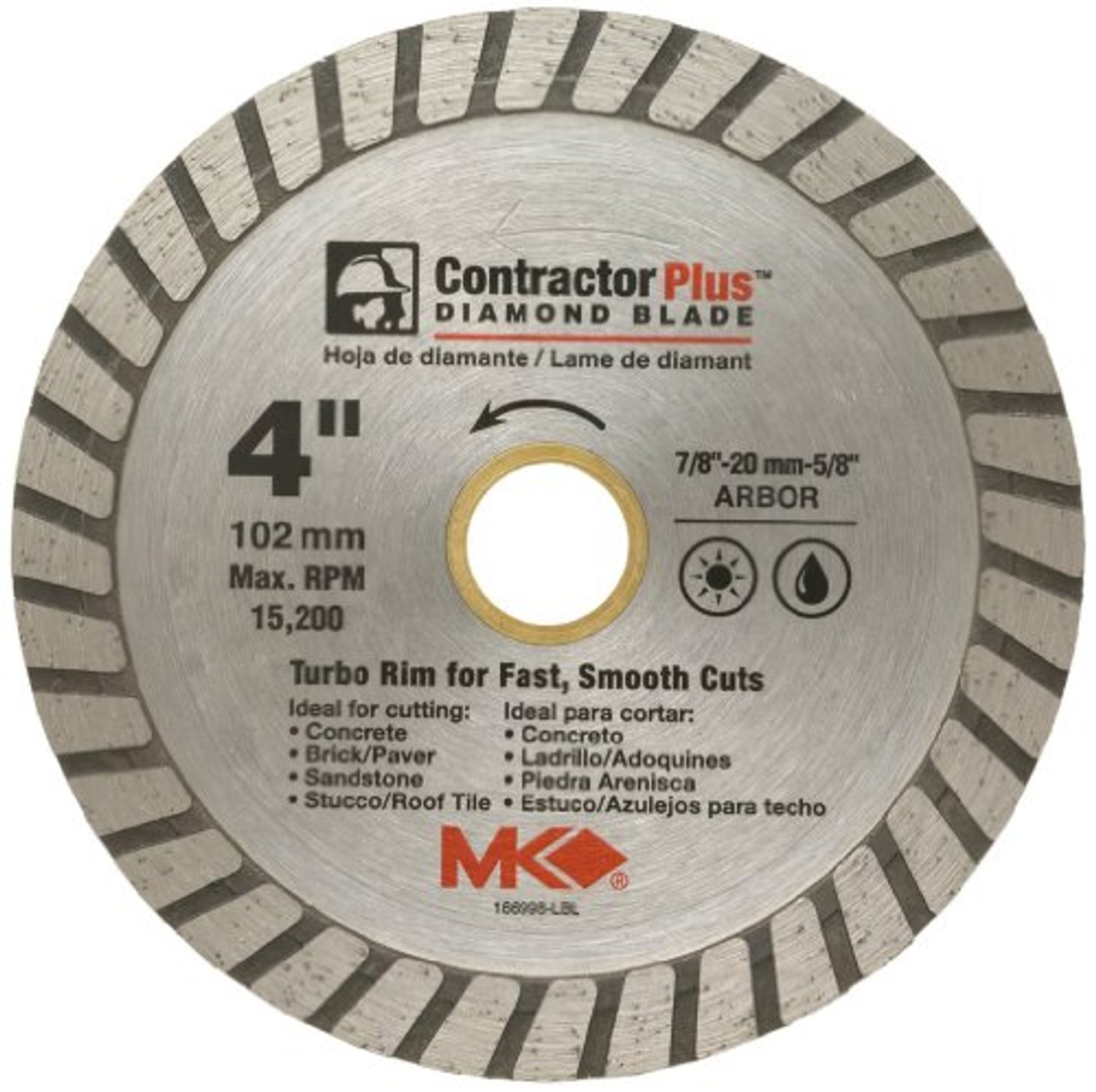 M.K. Diamond 166998 4"" Dia Mk925d 5/8"" Round Diamond Blade