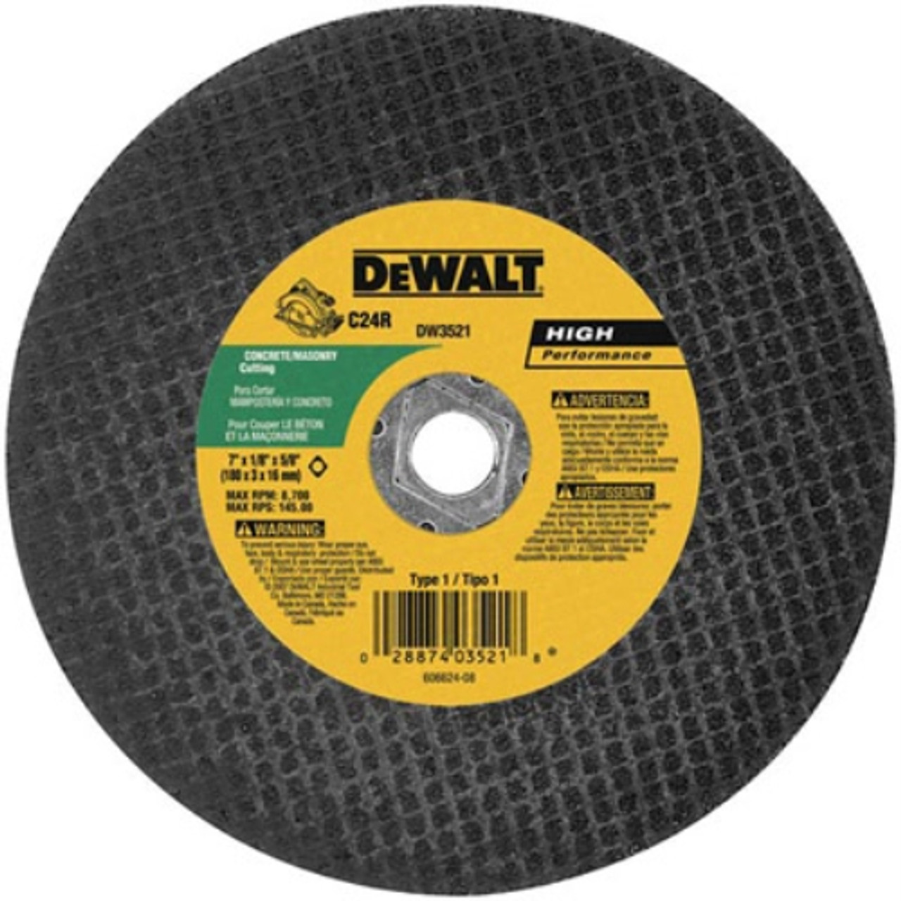 Dewalt DW3521 7"" x 1/8"" Masonry Abrasive Blade