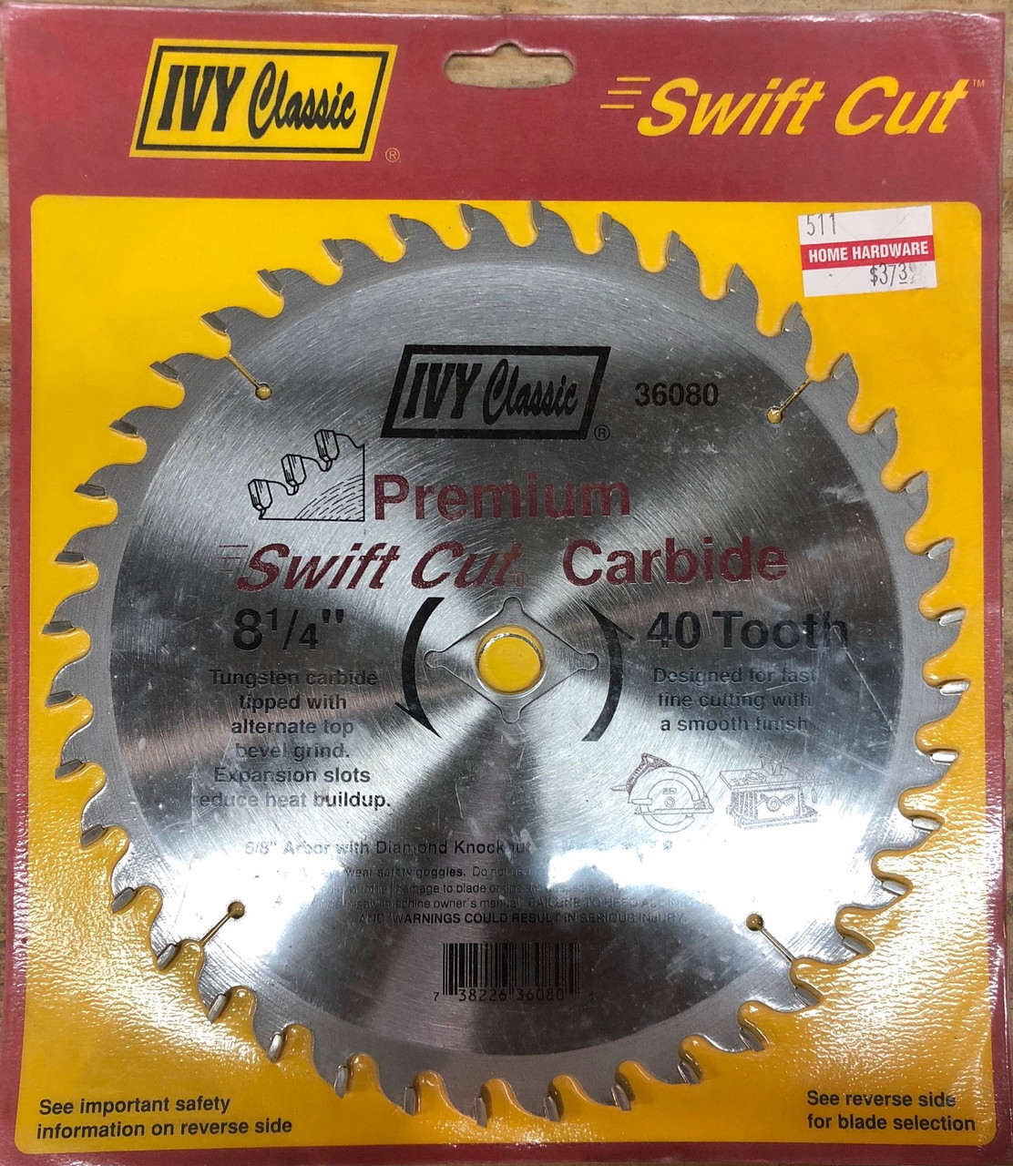 Ivy Classic 36080 8 1/4"" Premium Swift Cut Carbide 40T Blade