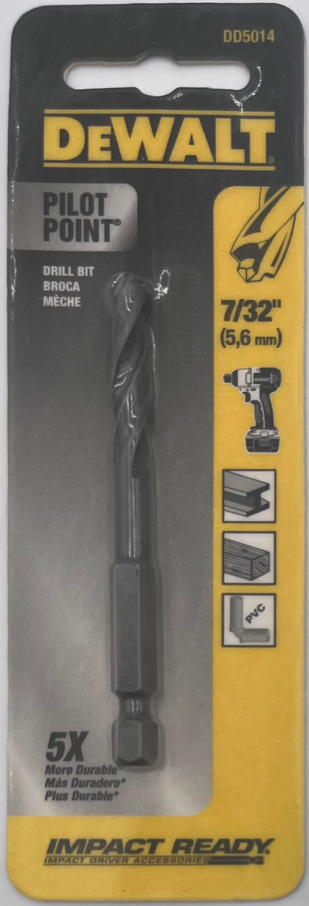 DeWalt DD5014 Pilot Point Impact Ready Drill Bit 7/32 in