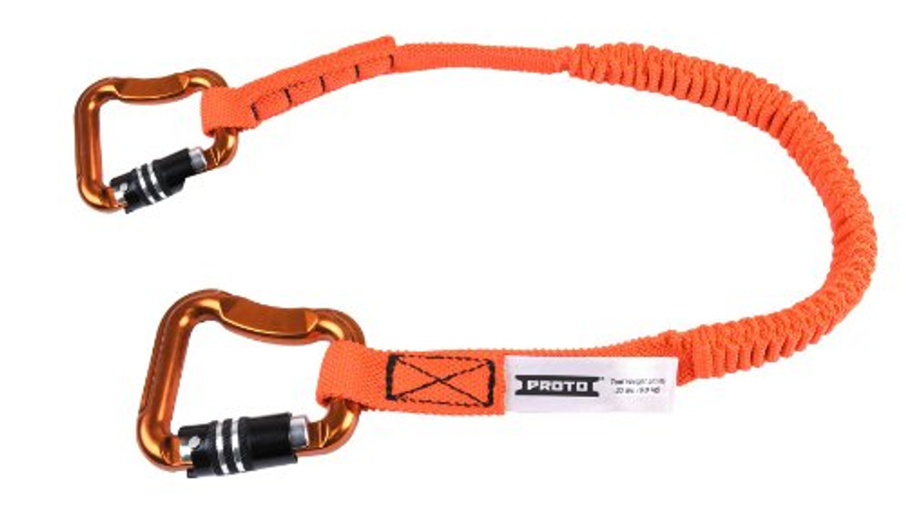 Stanley Proto JLAN20LBD3LK Elastic Lanyard with 2 Triple Lock Carabiners 20-pound