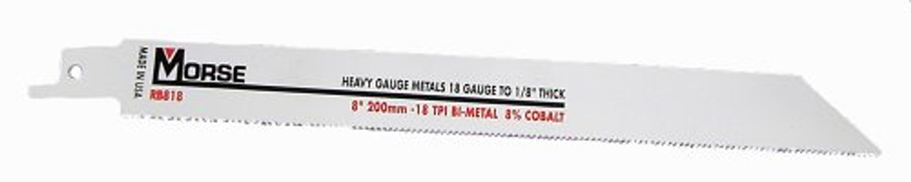 M.K. Morse RB818T05 8-by-3/4-by-0.035-Inch 18 TPI Bi-metal Reciprocating Saw Blade, 5-Pack
