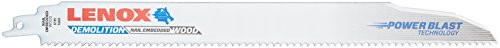 LENOX Tools 20373106R Demolition Reciprocating Saw Blade with Power Blast Technology, Bi-Metal, 12-inch, 6 TPI, 5/PK