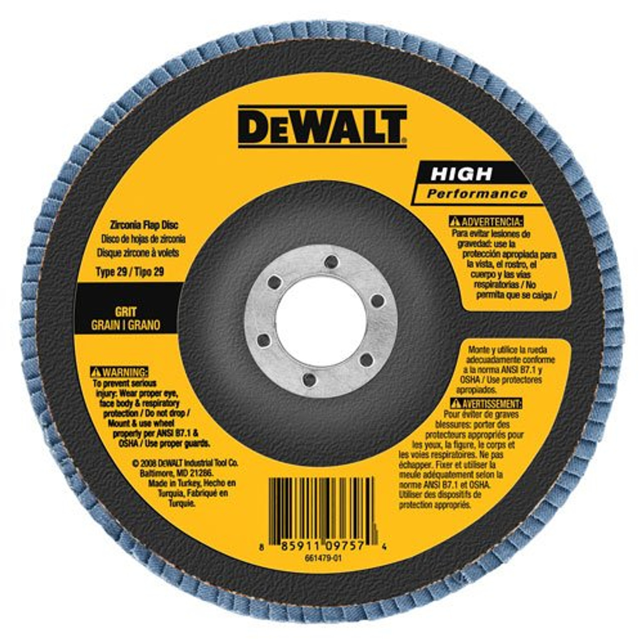 DEWALT DW8381H 6-Inch X 5/8-Inch-11 60G Type 29 Hp Flap Disc