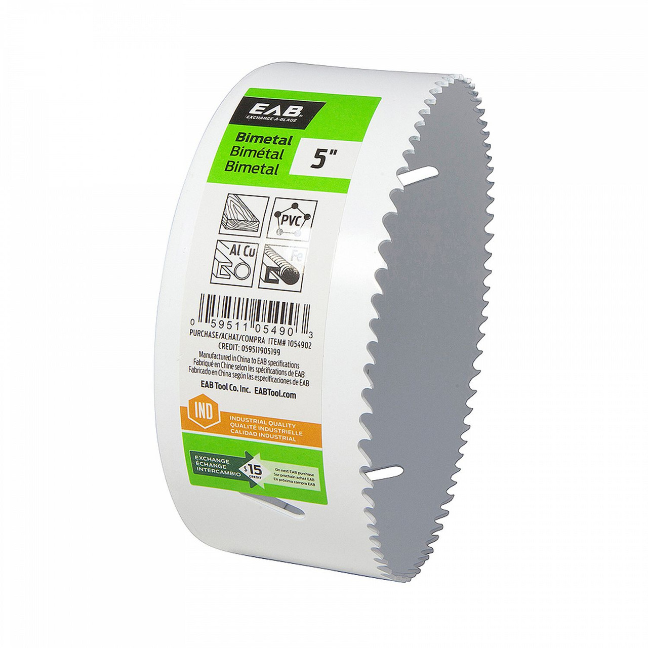 EAB 05490 5" M3 Bimetal Industrial Hole Saw