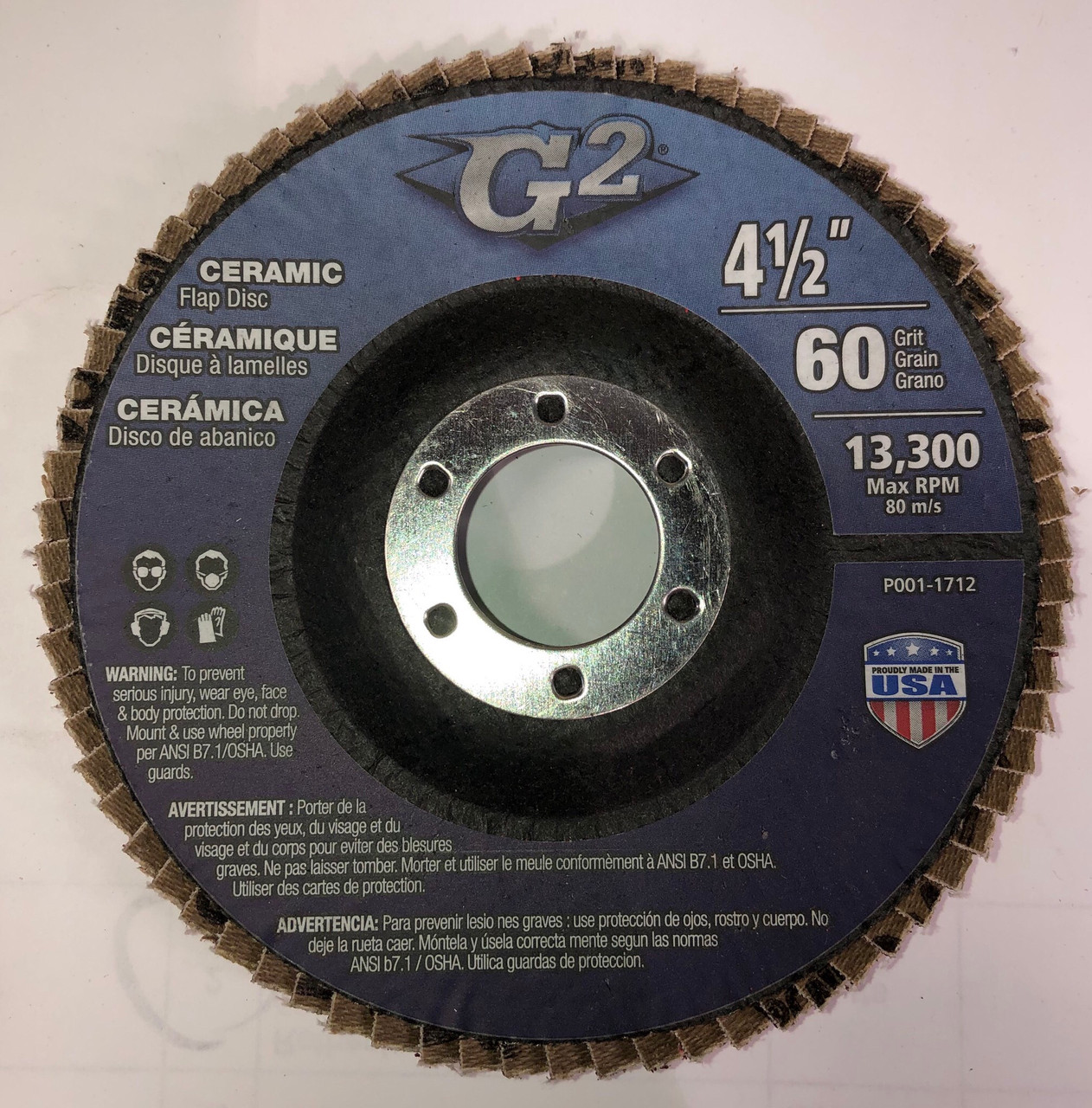 G2 Flap Wheel 60 Grit 4-1/2"" P001-1712