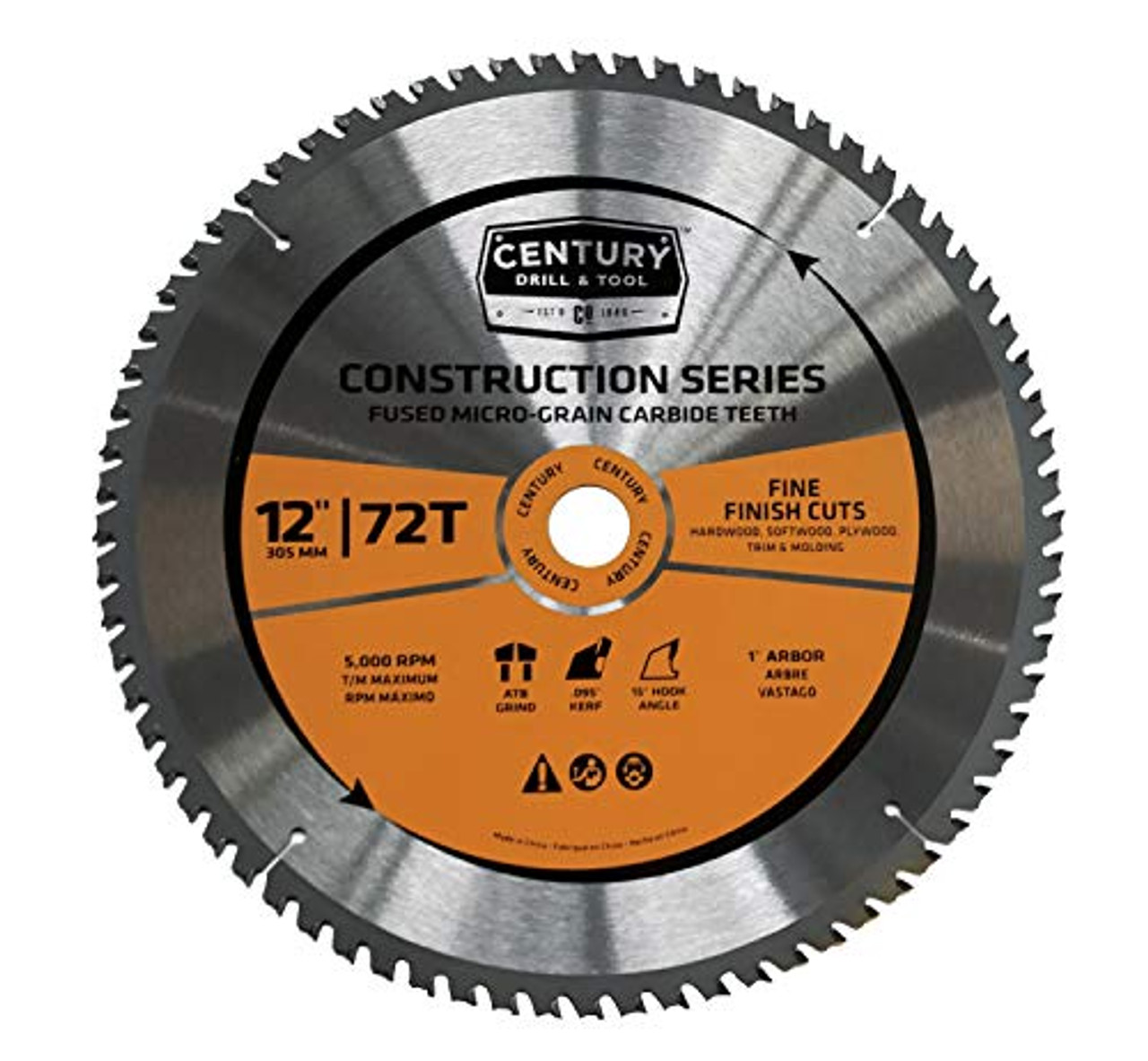 Century Drill & Tool 10242 Construction Series Circular Saw Blade, 12