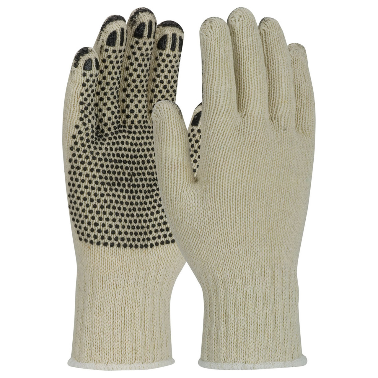 PIP 36-C330PD/L FingerNails Seamless Knit Cotton/Polyester Gloves with PVC Dot Grip - Heavy Weight - Dozen Pairs - Large