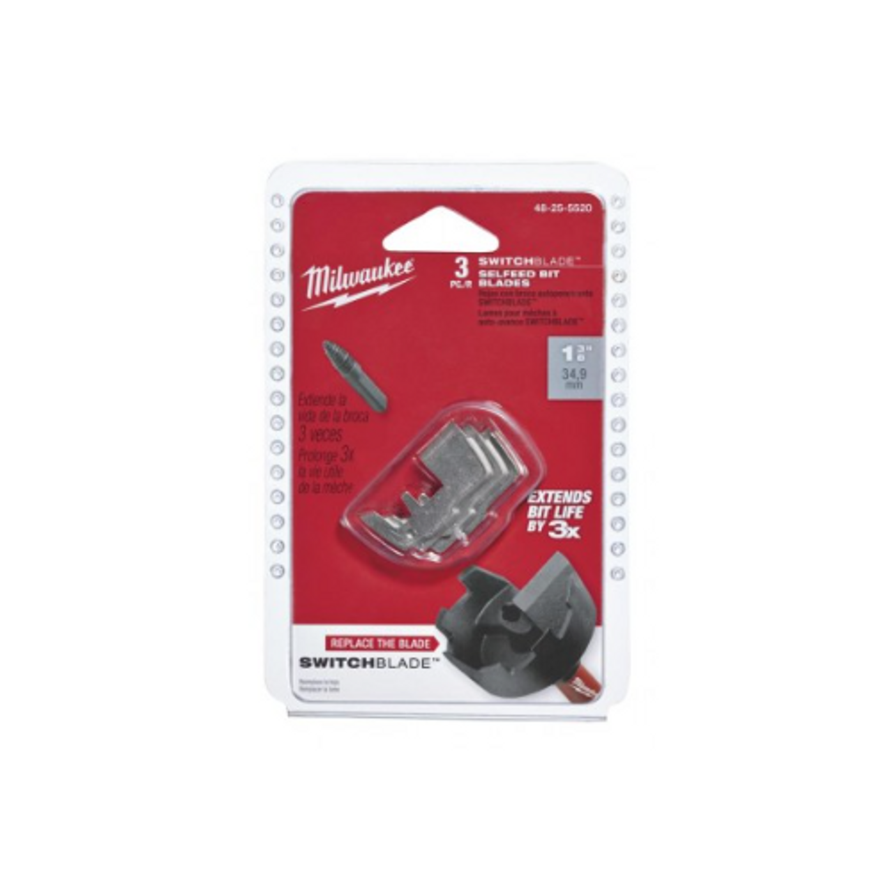 MILWAUKEE 1-3/8 in. Switchblade Replacement Blade (3-Pack)