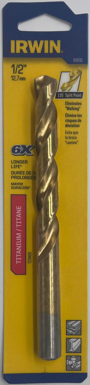 Irwin 63932 Titanium Drill Bit 1/2 inch