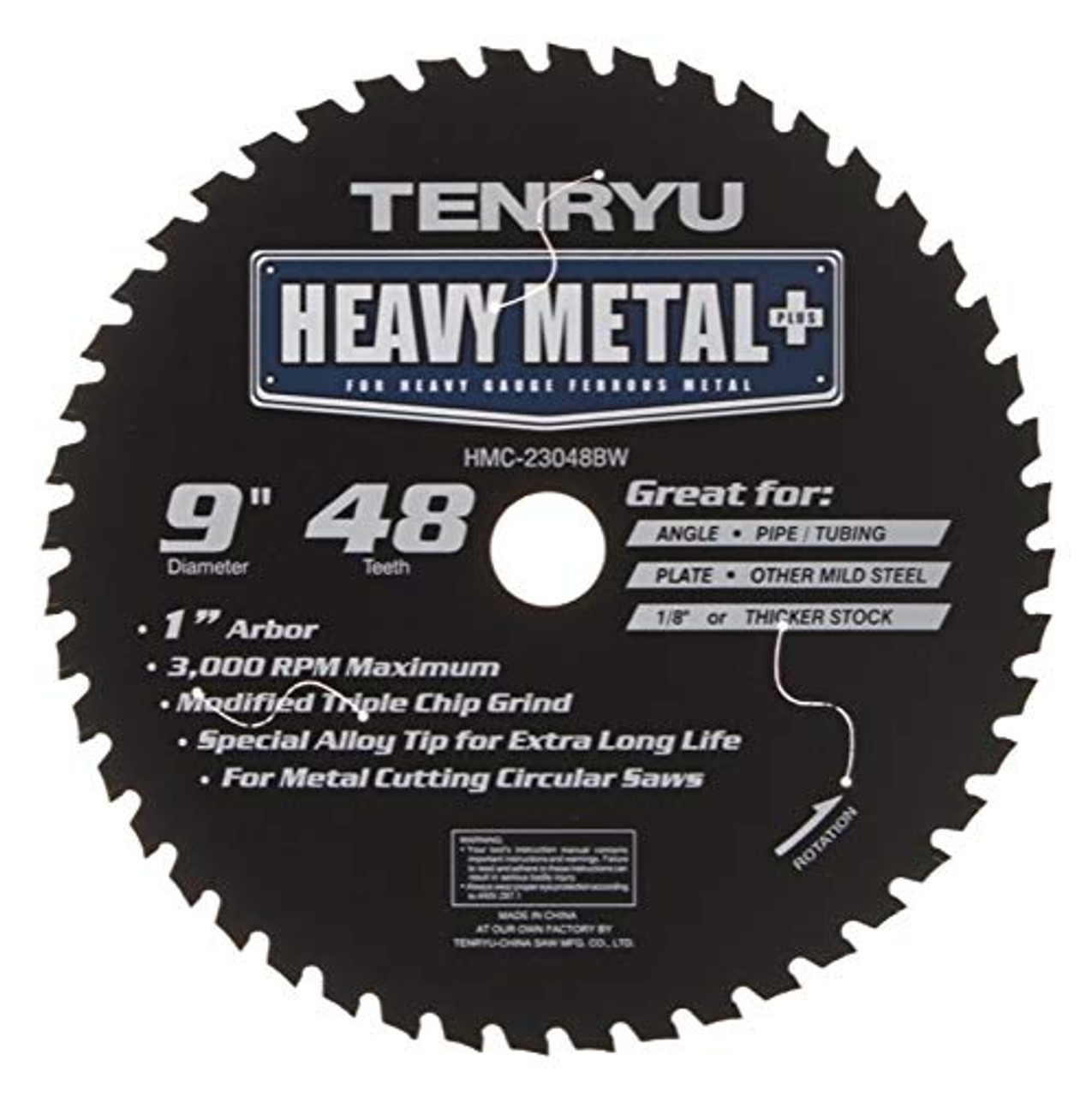 Tenryu HMC-23048BW 9" x 48T Heavy Metal Plus Alloy Teeth Saw Blade