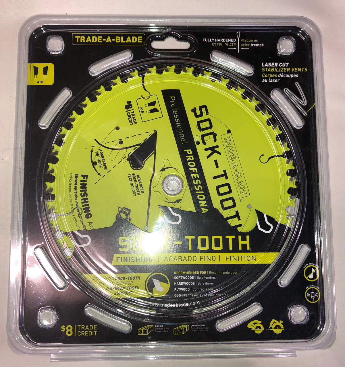 TRADE-A-BLADE FINISHING SOCK-TOOTH CIRCULAR SAW BLADE 7-1/4" 40T