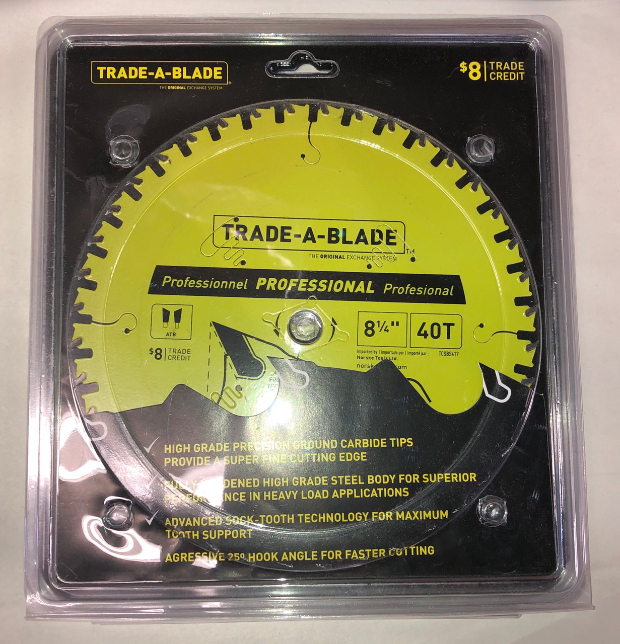 Trade-A-Blade Professional Circular Saw Blade 8-1/4" 40T