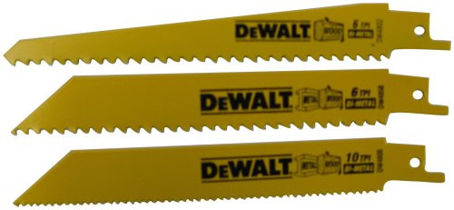 DEWALT DW4853 3 Piece Woodcutting Reciprocating Saw Blade Set