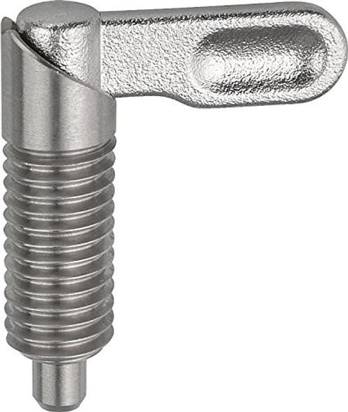 Kipp 03099-10406A5 Stainless Steel Cam Action Indexing Plunger, Style A, Inch, Natural Finish, 6 mm Locking Pin Diameter, 1/2-13" Thread