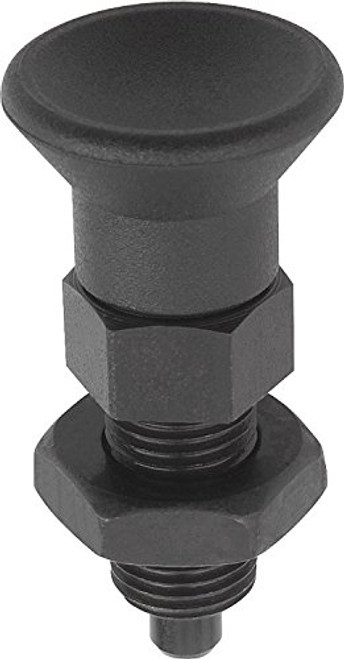 Kipp 03089-02410 Stainless Steel Indexing Plunger, Natural Finish, Pull Knob, B Style, Locking Pin Hardened, Metric, M20 x 1.5 Thread, 74 mm Length