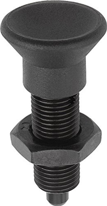 Kipp 03093-02308 Stainless Steel Indexing Plungers Without Collar, H Style, Locking Pin Hardened, M16 x 1.5 Thread, 68 mm Length