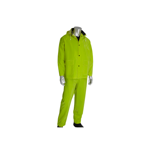 PIP Falcon 3-Piece Rainsuit .35mm PVC Polyester Mi-Vis Lime Color Medium