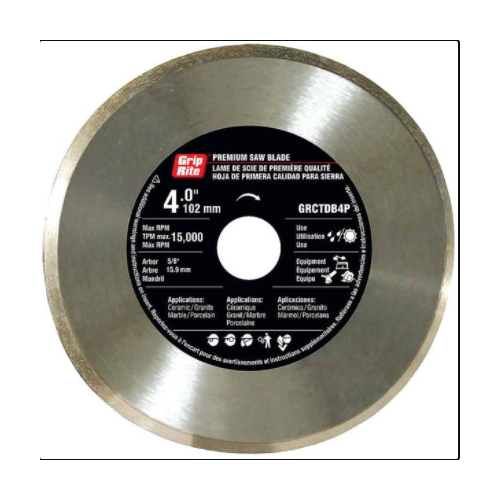 Grip Rite Diamond Premium Continuous Saw Blade 4" GRCTDB4P
