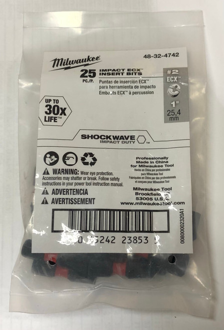 Milwaukee 48-32-4742 Shockwave Insert Bit Ecx No.2 (Bulk 25)