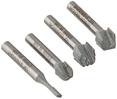 Vermont American 23009 Carbide Decorative Surfacing Set, 4-Piece