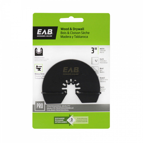 EAB 1070062 Wood & Drywall Half Moon Oscillating Blade, 3"